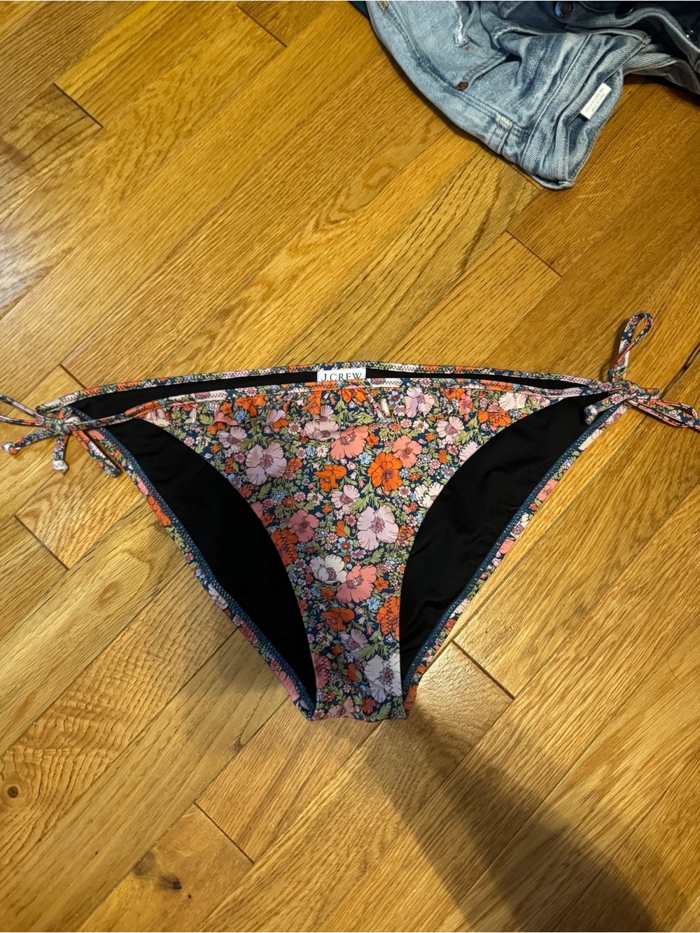 J. Crew Liberty Floral Tie-Side Bikini Bottoms in Multicolor